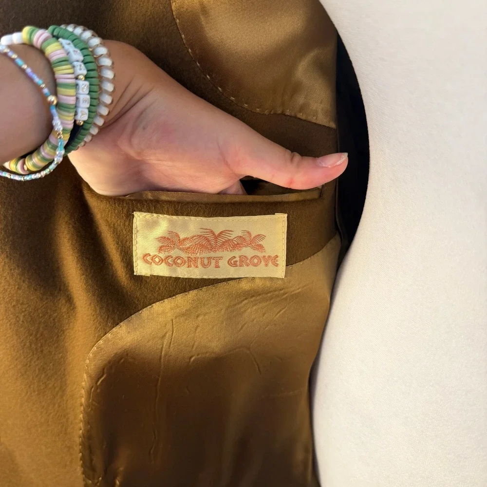 Coconut Grove 100% Cashmere Blazer Mens Large Camel Brown Sport Coat‎ Luxury